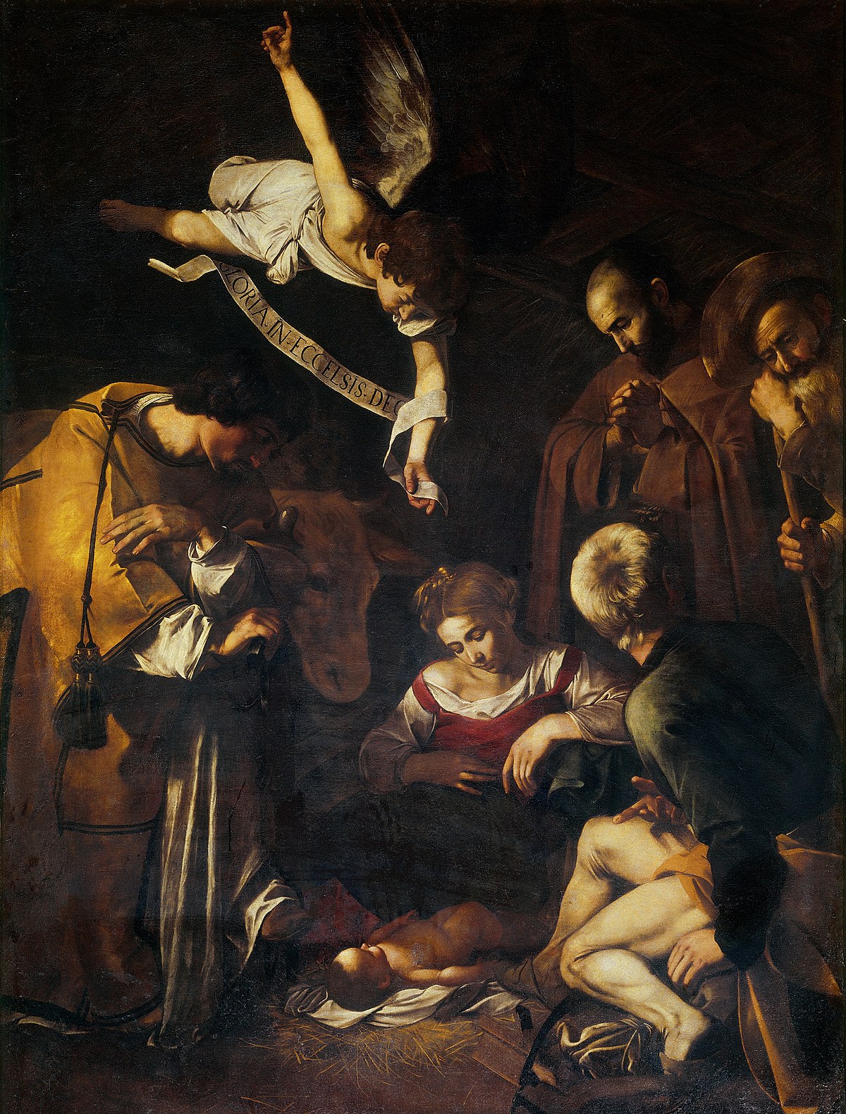 Caravaggio Natività con i Santi Lorenzo e Francesco d'Assisi 