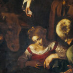 Caravaggio dettaglio Natività con i Santi Lorenzo e Francesco d'Assisi